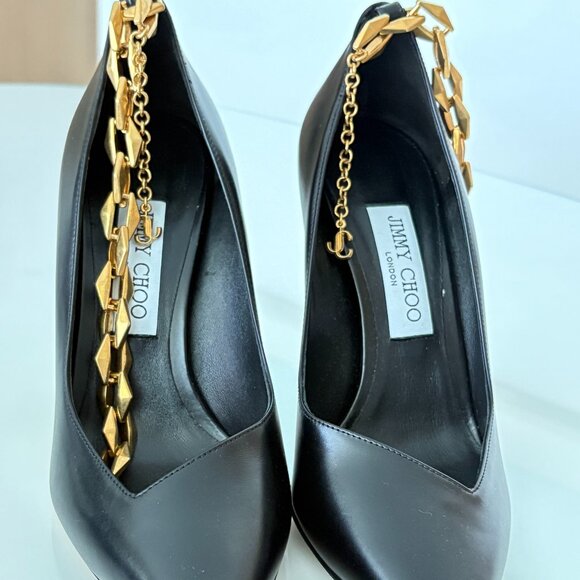 JIMMY CHOO  Talura 100 leather pumps - Picture 1 of 8